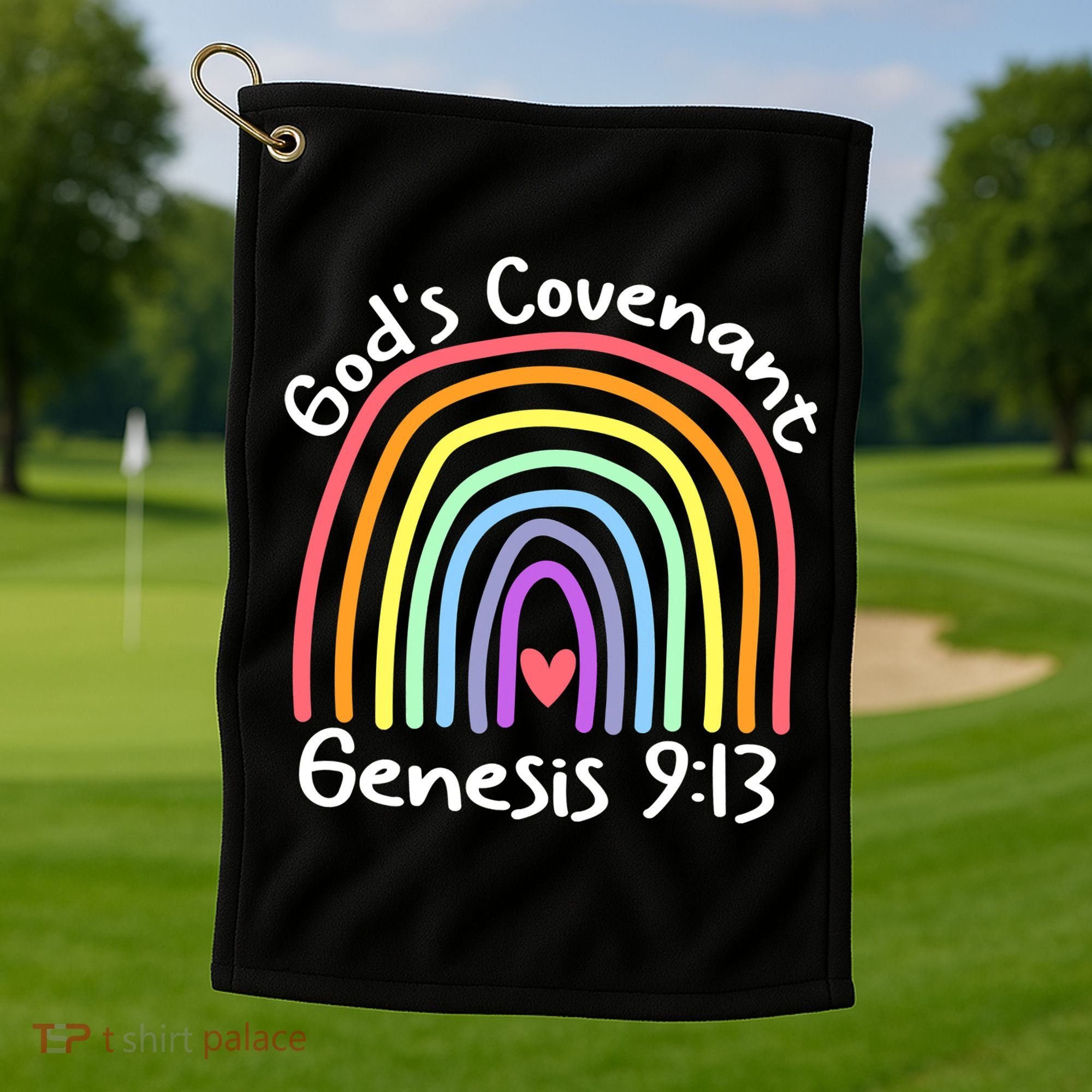Christian Rainbow God’s Covenant G.e.n.e.s.i.s 913 Golf Towel