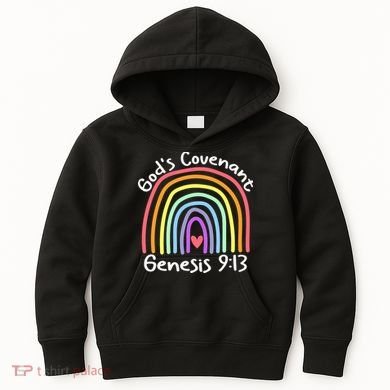 Christian Rainbow God’s Covenant G.e.n.e.s.i.s 913 Kids Hoodie