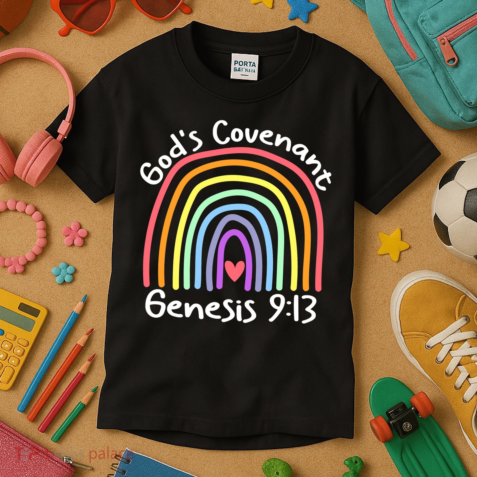 Christian Rainbow God’s Covenant G.e.n.e.s.i.s 913 Kids T-Shirt