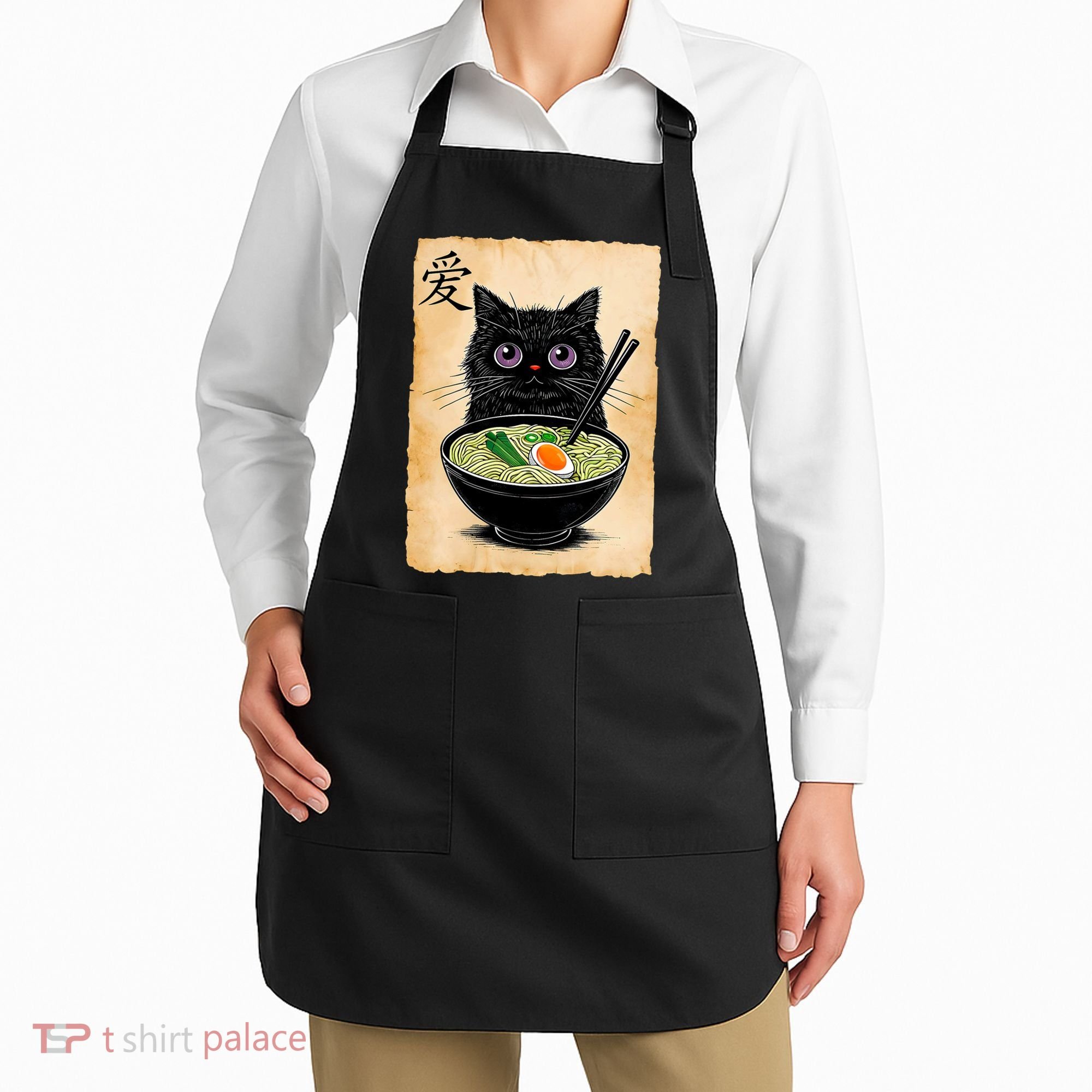 Cat Ramen Graphic Funny Japanese Kawaii Anime Cat  Apron