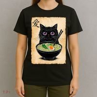 Cat Ramen Graphic Funny Japanese Kawaii Anime Cat  T-Shirt thumb 4