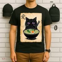 Cat Ramen Graphic Funny Japanese Kawaii Anime Cat  T-Shirt thumb 6