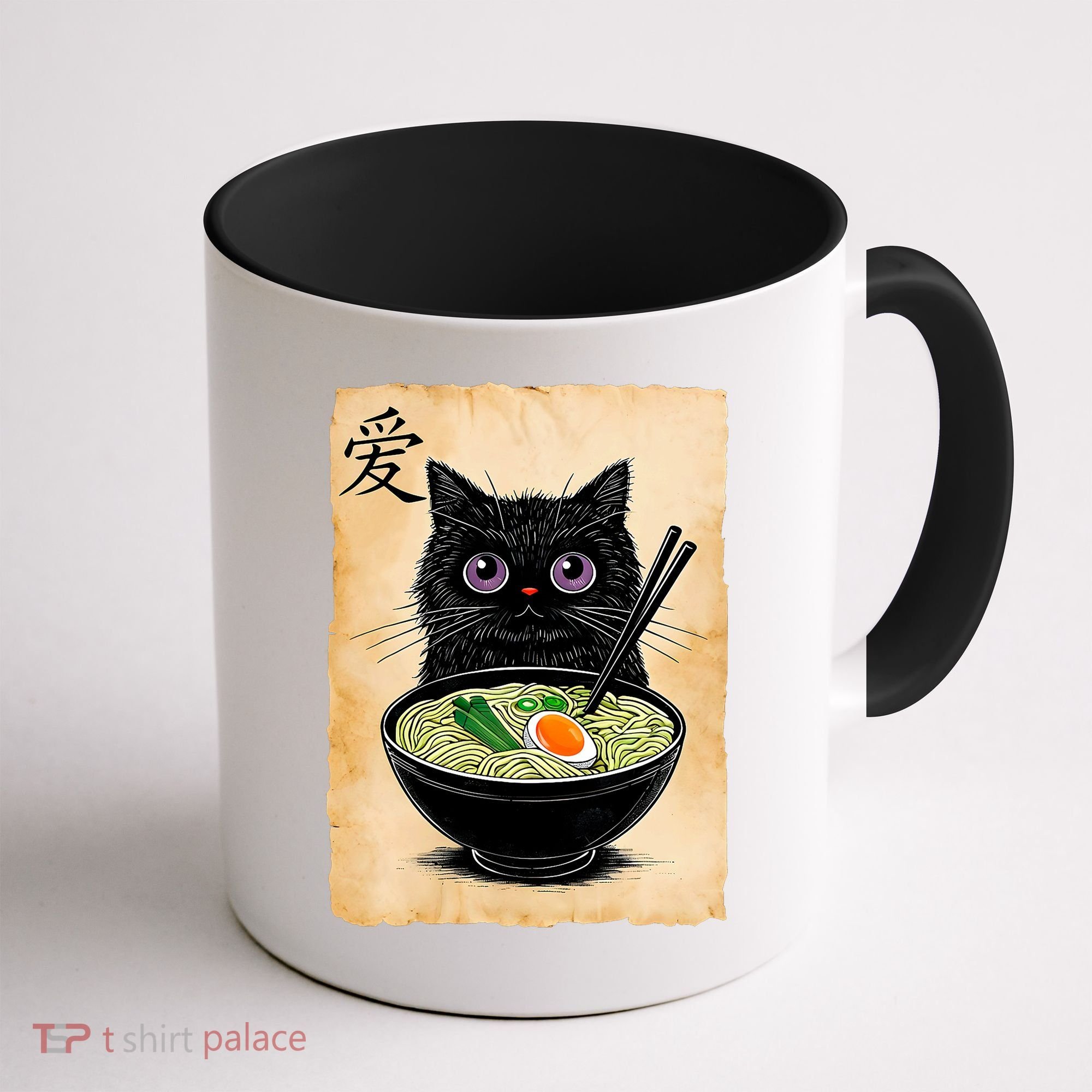 Cat Ramen Graphic Funny Japanese Kawaii Anime Cat  Coffee Mug
