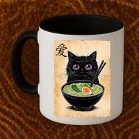 Cat Ramen Graphic Funny Japanese Kawaii Anime Cat  Coffee Mug thumb 2