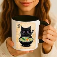 Cat Ramen Graphic Funny Japanese Kawaii Anime Cat  Coffee Mug thumb 3
