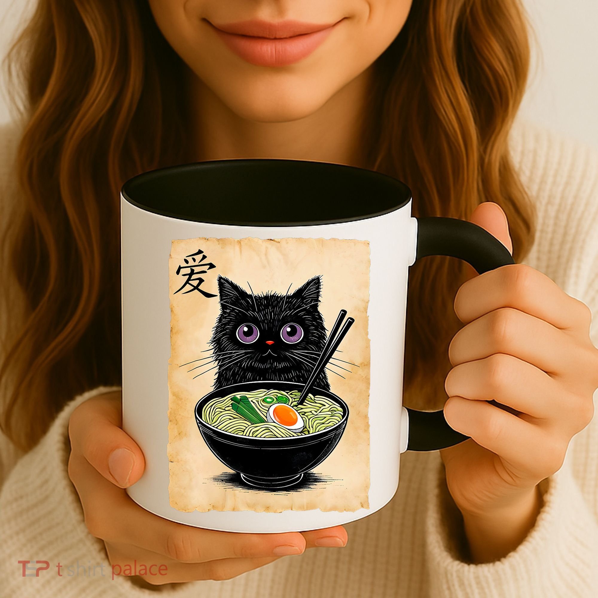 Cat Ramen Graphic Funny Japanese Kawaii Anime Cat  Coffee Mug