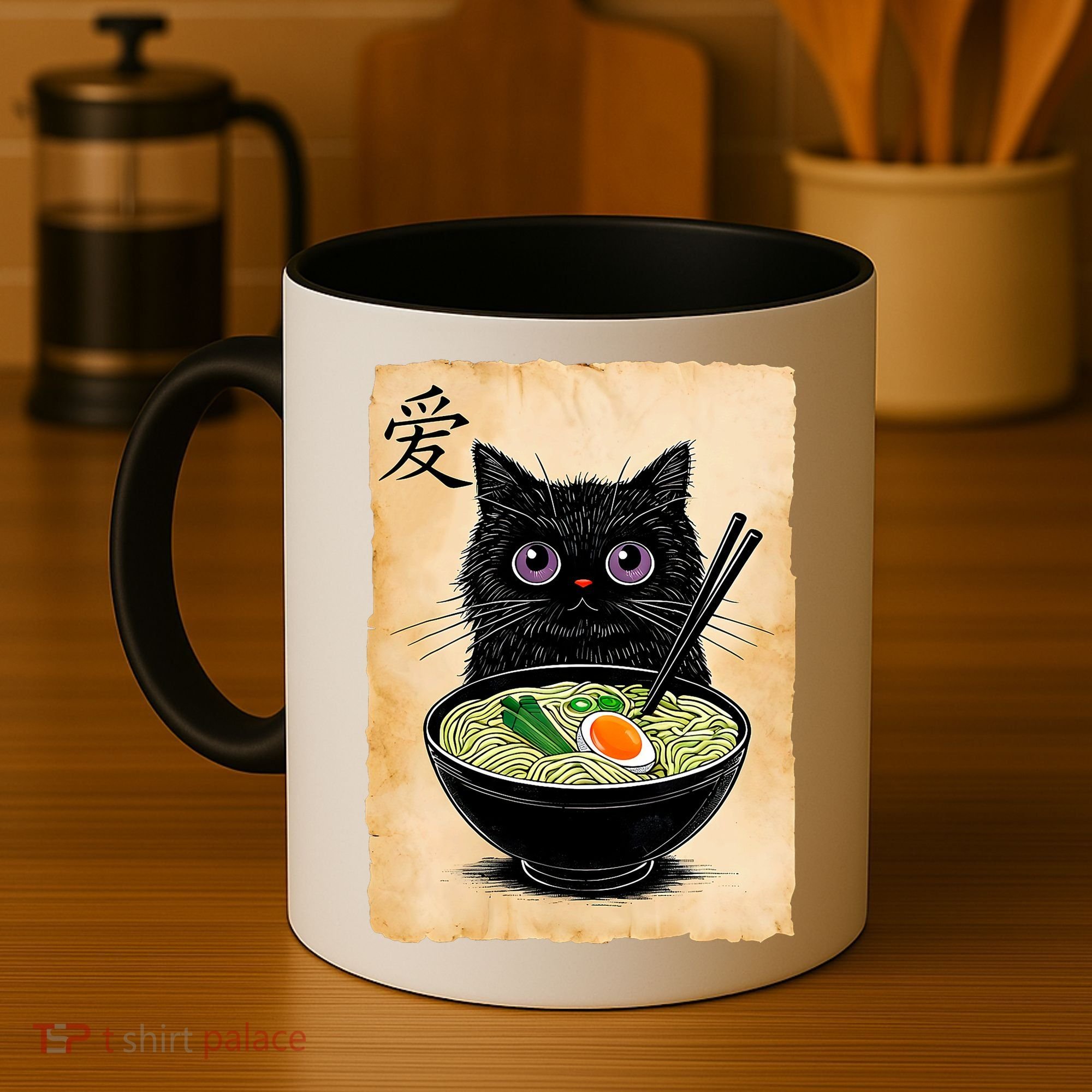 Cat Ramen Graphic Funny Japanese Kawaii Anime Cat  Coffee Mug