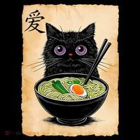 Cat Ramen Graphic Funny Japanese Kawaii Anime Cat  Coffee Mug thumb 5