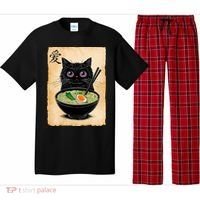 Cat Ramen Graphic Funny Japanese Kawaii Anime Cat  Pajama Set thumb 0