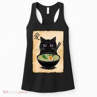 Cat Ramen Graphic Funny Japanese Kawaii Anime Cat  Women's Tank Top thumb 0