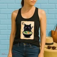 Cat Ramen Graphic Funny Japanese Kawaii Anime Cat  Women's Tank Top thumb 2