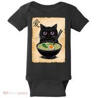 Cat Ramen Graphic Funny Japanese Kawaii Anime Cat  Baby Bodysuit thumb 0