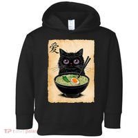 Cat Ramen Graphic Funny Japanese Kawaii Anime Cat  Toddler Hoodie thumb 0