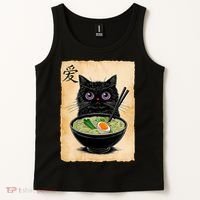 Cat Ramen Graphic Funny Japanese Kawaii Anime Cat  Tank Top thumb 2