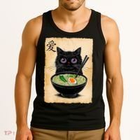 Cat Ramen Graphic Funny Japanese Kawaii Anime Cat  Tank Top thumb 3