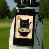 Cat Ramen Graphic Funny Japanese Kawaii Anime Cat  Golf Towel thumb 2