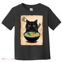 Cat Ramen Graphic Funny Japanese Kawaii Anime Cat  Toddler T-Shirt thumb 0
