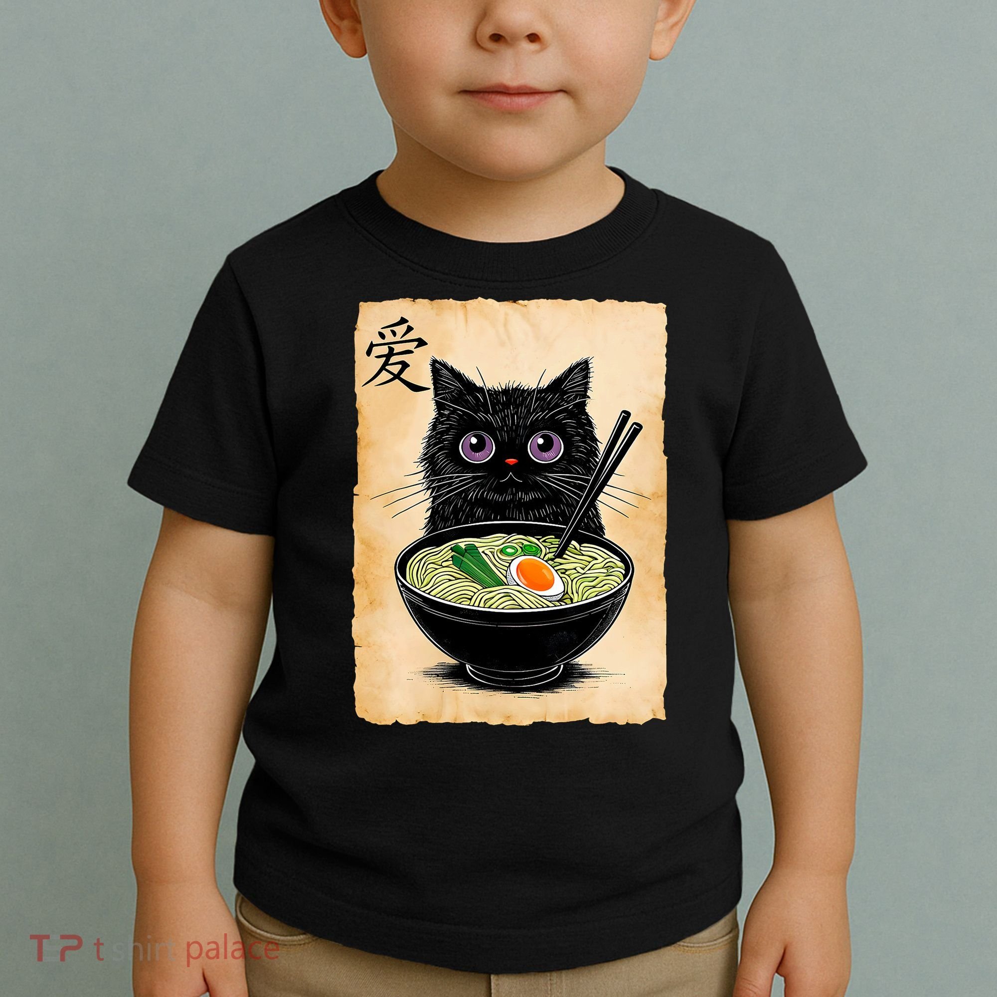 Cat Ramen Graphic Funny Japanese Kawaii Anime Cat  Toddler T-Shirt