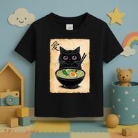 Cat Ramen Graphic Funny Japanese Kawaii Anime Cat  Toddler T-Shirt thumb 3