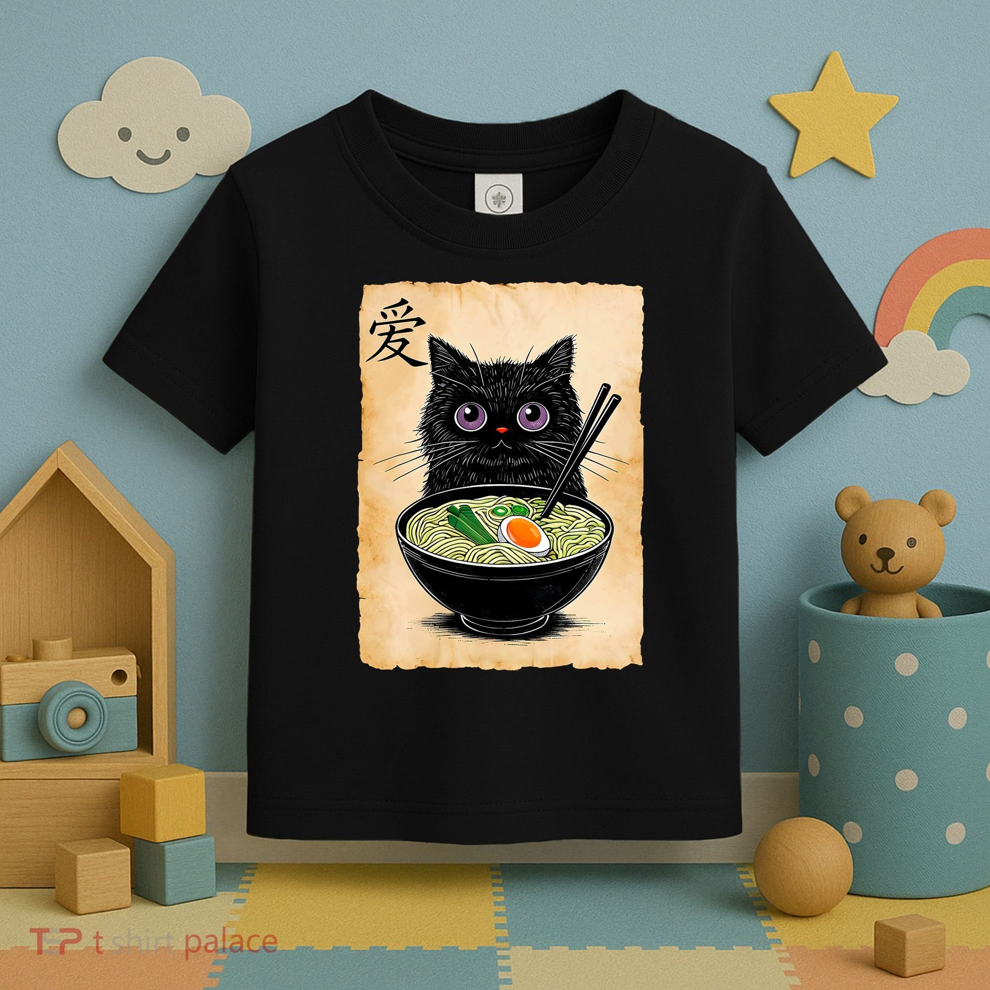 Cat Ramen Graphic Funny Japanese Kawaii Anime Cat  Toddler T-Shirt