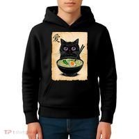 Cat Ramen Graphic Funny Japanese Kawaii Anime Cat  Kids Hoodie thumb 4