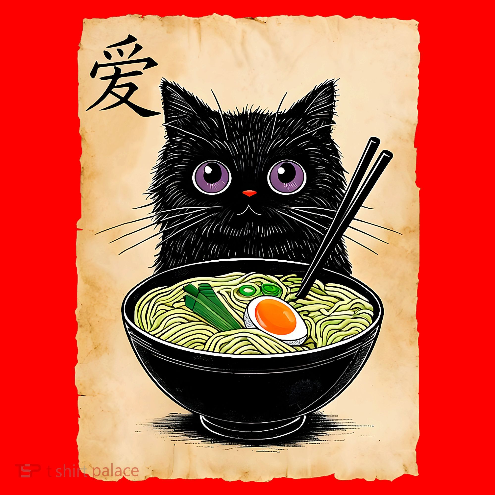 Cat Ramen Graphic Funny Japanese Kawaii Anime Cat  Santa Hat