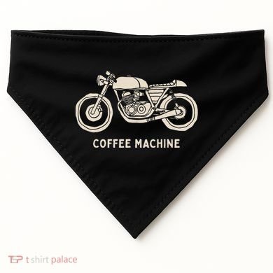 Cafe Racer Hand Drawn Motorcycle Design USA-Made Doggie Bandana