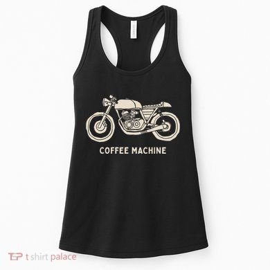 Cafe Racer Hand Drawn Motorcycle Design Women's Tank Top