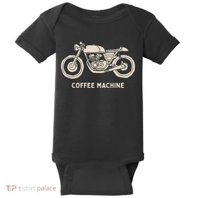 Cafe Racer Hand Drawn Motorcycle Design Baby Bodysuit