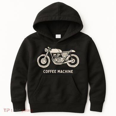 Cafe Racer Hand Drawn Motorcycle Design Kids Hoodie