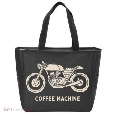 Cafe Racer Hand Drawn Motorcycle Design Bag