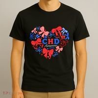 Coquette Ribbon Heart Chd Awareness Heart Anatomy Valentine Gift T-Shirt thumb 3
