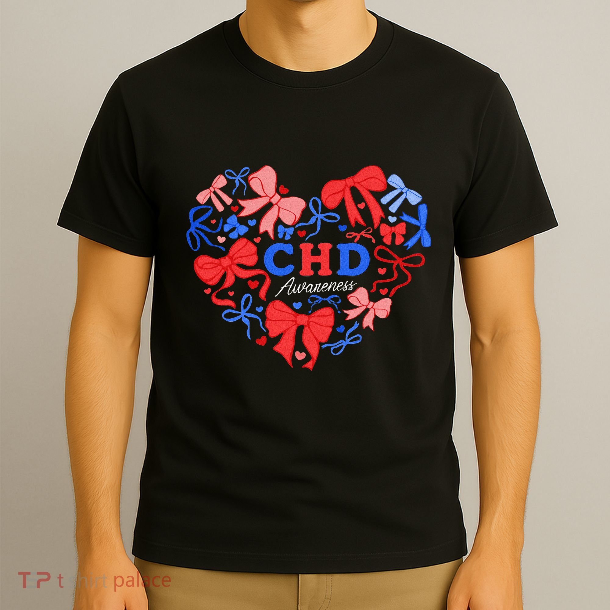Coquette Ribbon Heart Chd Awareness Heart Anatomy Valentine Gift T-Shirt