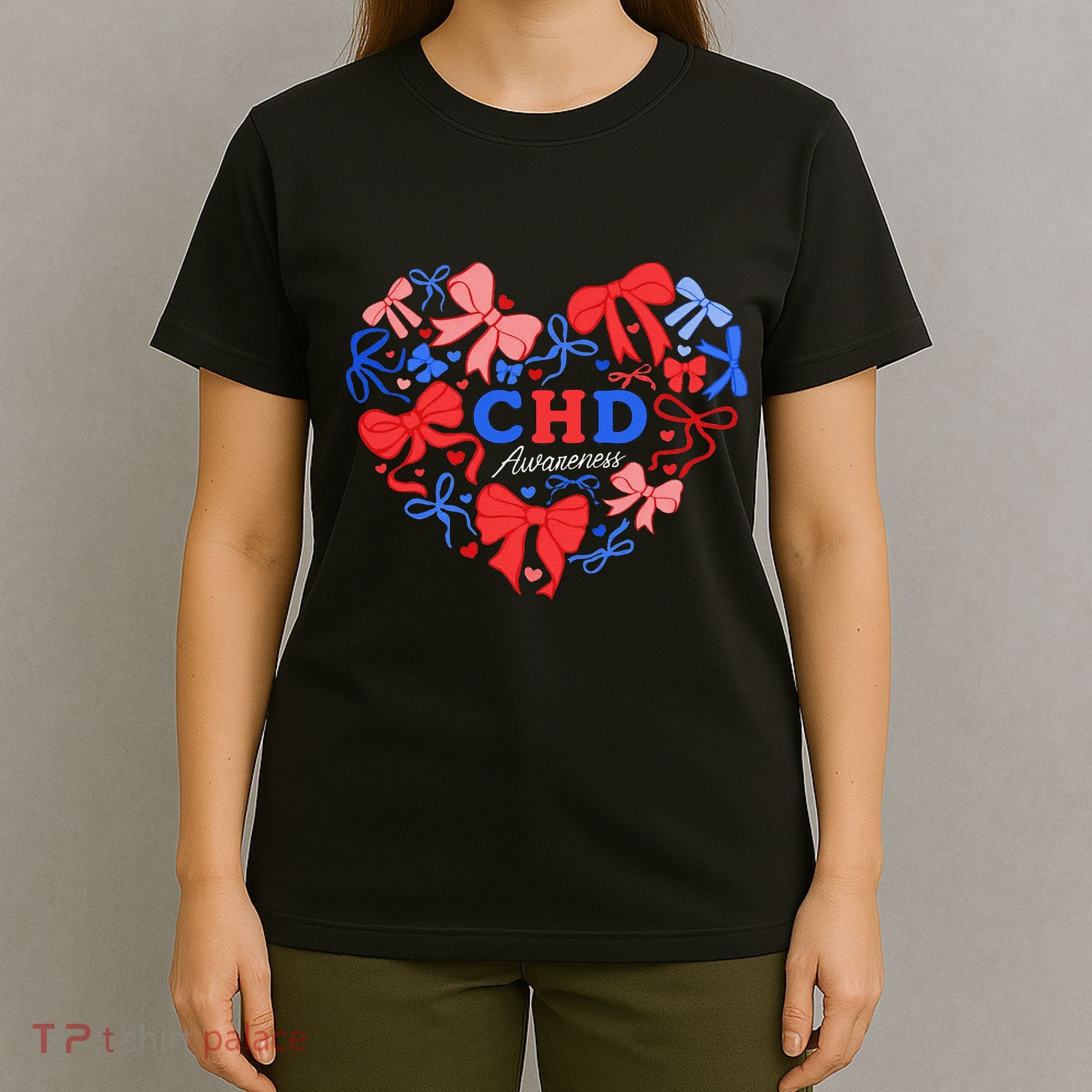 Coquette Ribbon Heart Chd Awareness Heart Anatomy Valentine Gift T-Shirt