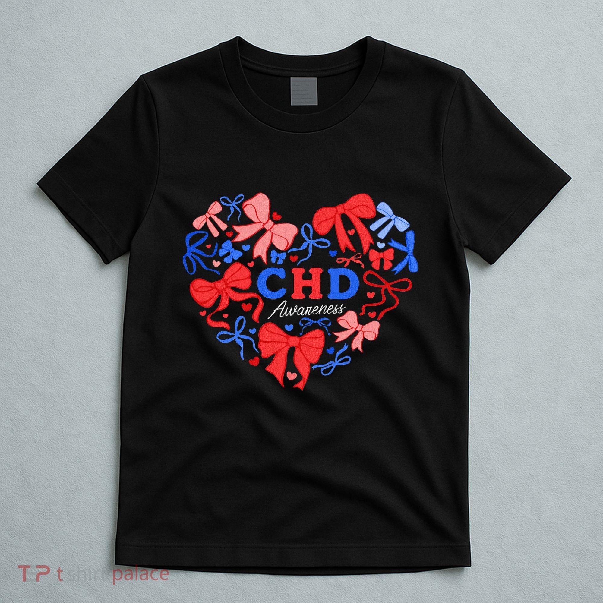 Coquette Ribbon Heart Chd Awareness Heart Anatomy Valentine Gift T-Shirt