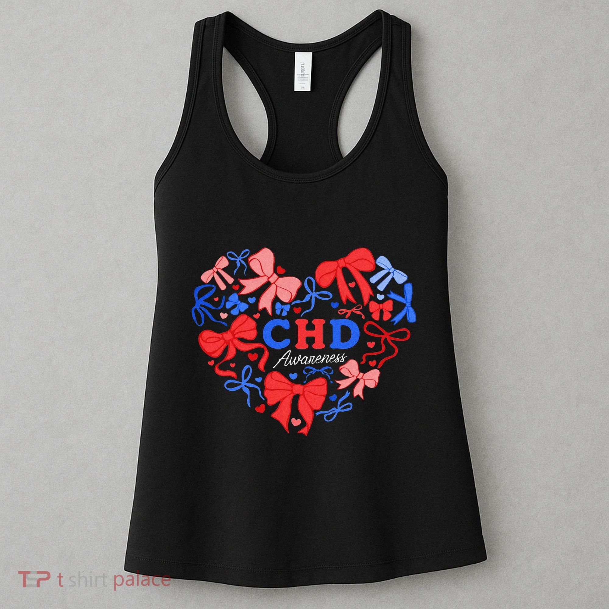 Coquette Ribbon Heart Chd Awareness Heart Anatomy Valentine Gift Women's Tank Top