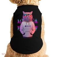 Cool Retro Hipster Hip Hop Music Cat Doggie Tank thumb 0