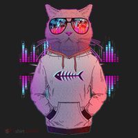 Cool Retro Hipster Hip Hop Music Cat Beanie thumb 2