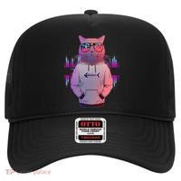 Cool Retro Hipster Hip Hop Music Cat Hat thumb 0