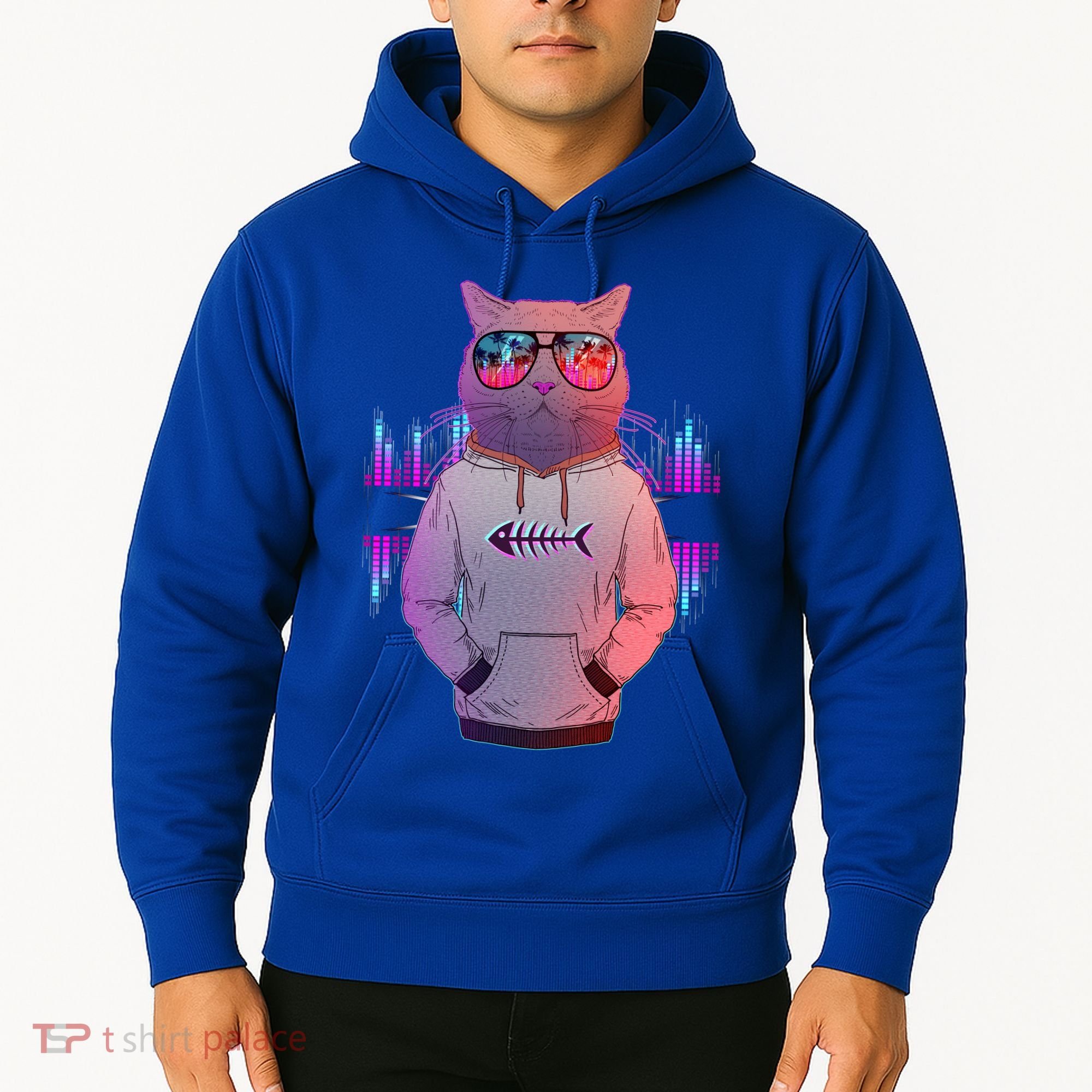 Cool Retro Hipster Hip Hop Music Cat Hoodie