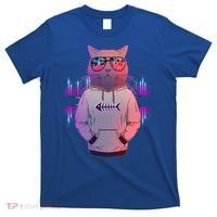 Cool Retro Hipster Hip Hop Music Cat T-Shirt thumb 0