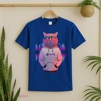 Cool Retro Hipster Hip Hop Music Cat T-Shirt thumb 2