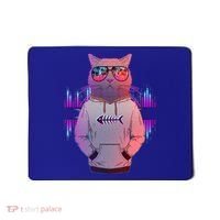 Cool Retro Hipster Hip Hop Music Cat Mousepad thumb 0