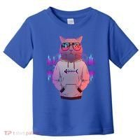 Cool Retro Hipster Hip Hop Music Cat Toddler T-Shirt thumb 0
