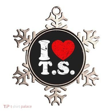 Cute Red Heart I Love T.S Ornament
