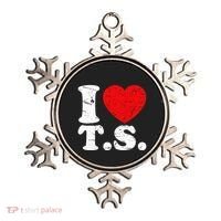 Cute Red Heart I Love T.S Ornament thumb 0