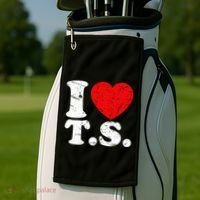 Cute Red Heart I Love T.S Golf Towel thumb 2