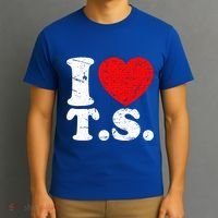 Cute Red Heart I Love T.S T-Shirt thumb 3