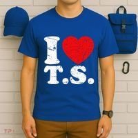 Cute Red Heart I Love T.S T-Shirt thumb 6