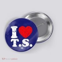 Cute Red Heart I Love T.S Button thumb 0
